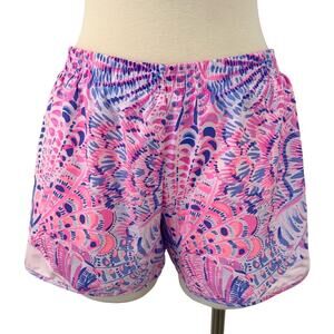 Lilly Pulitzer Ocean Trail Shorts in Raz Berry Pink/Blue Multicolor Luxletic | S